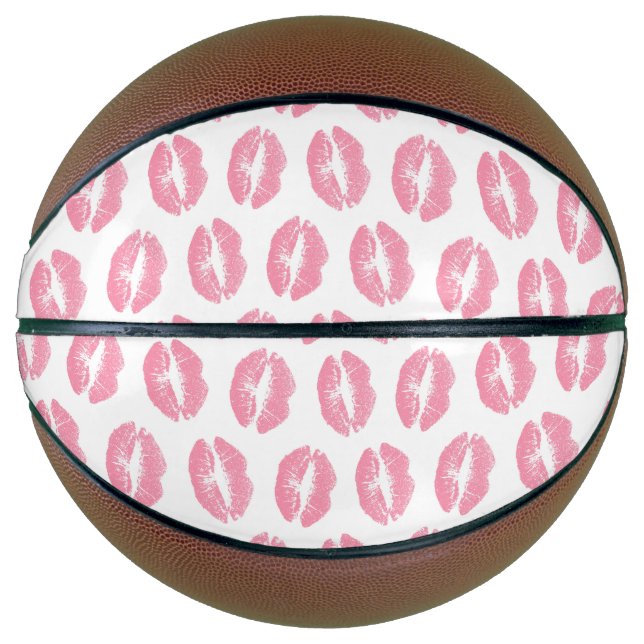 Pink Lips, Pattern Of Lips, Pink Lipstick, Kiss Basketball (Front)