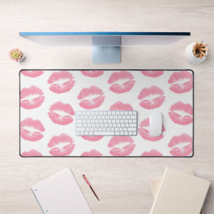 Pink Lips, Pattern Of Lips, Pink Lipstick, Kiss Desk Mat