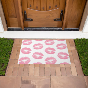 Pink Lips, Pattern Of Lips, Pink Lipstick, Kiss Doormat
