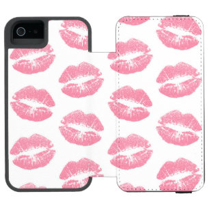Pink Lips, Pattern Of Lips, Pink Lipstick, Kiss Incipio Watson™ iPhone 5 Wallet Case