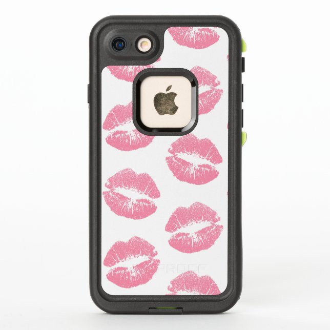 Pink Lips, Pattern Of Lips, Pink Lipstick, Kiss LifeProof iPhone Case (Back)