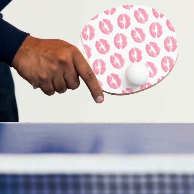 Pink Lips, Pattern Of Lips, Pink Lipstick, Kiss Ping Pong Paddle (Insitu)