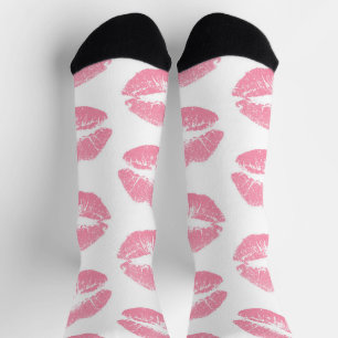 Pink Lips, Pattern Of Lips, Pink Lipstick, Kiss Socks