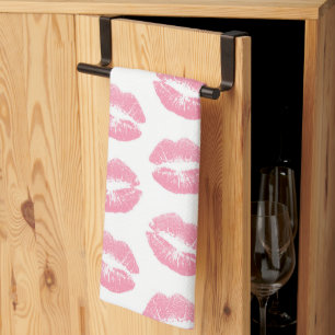 Pink Lips, Pattern Of Lips, Pink Lipstick, Kiss Tea Towel