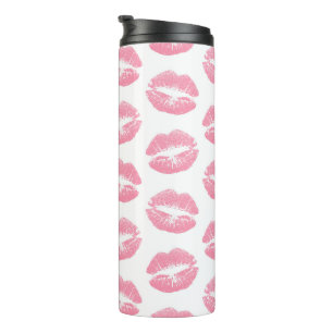 Pink Lips, Pattern Of Lips, Pink Lipstick, Kiss Thermal Tumbler