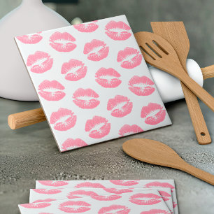 Pink Lips, Pattern Of Lips, Pink Lipstick, Kiss Tile