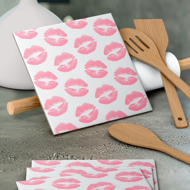 Pink Lips, Pattern Of Lips, Pink Lipstick, Kiss Tile (Creator Uploaded)