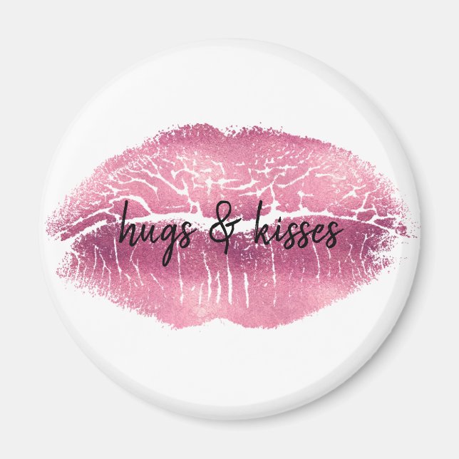 Pink Lips personalised Magnet (Front)