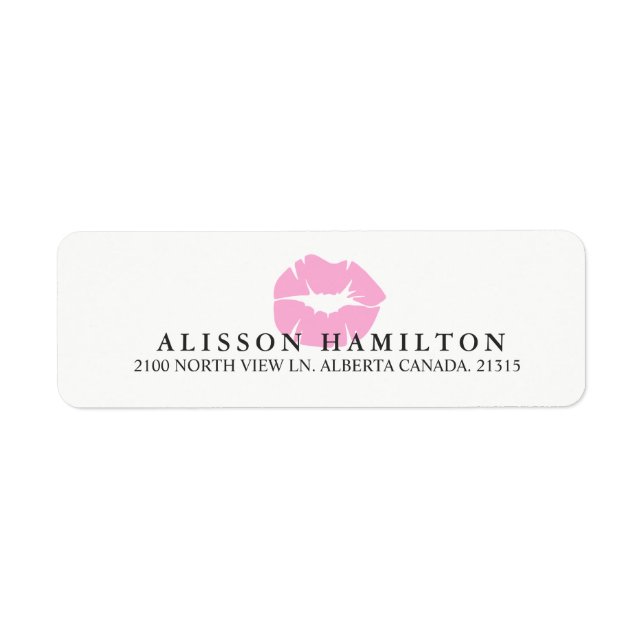 Pink Lips | Personalised Return Address (Front)