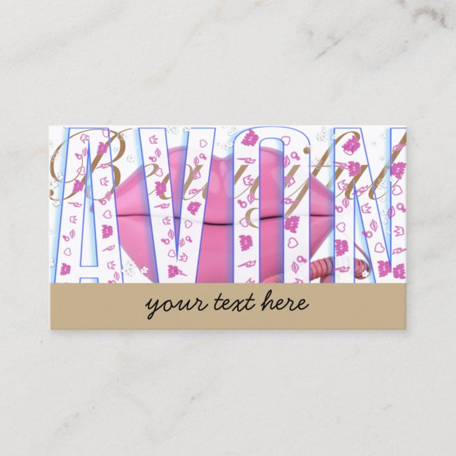 Pink lips phone Avon Business Card (Front)