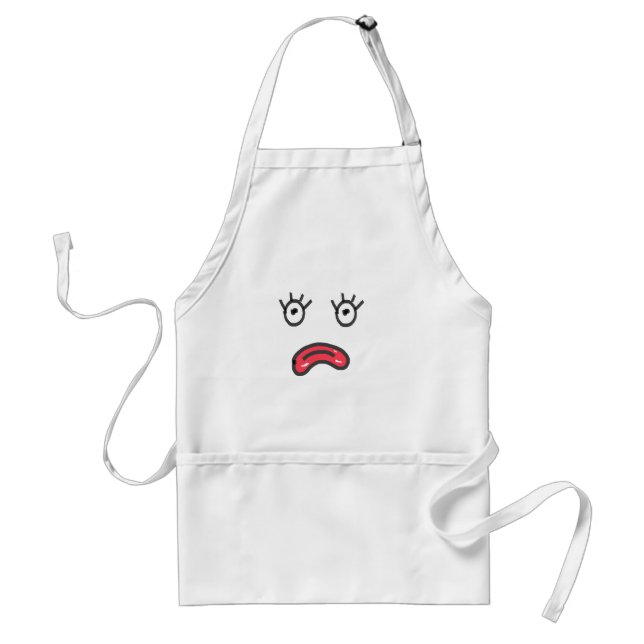 Pink lips sad face standard apron (Front)