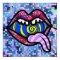 Pink Lips Screaming Mouth Spiral Pop Art Print