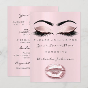 Pink Lips Sweet 16th Birthday Party Bridal Princes Invitation