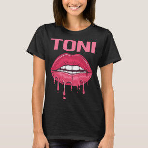 Pink Lips - Toni Name T-Shirt