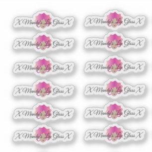 Pink Lips Woman Lip Gloss Packaging  Logo Sticker