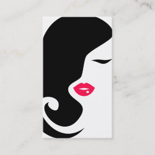 Pink lips woman Makeup artist business card design
