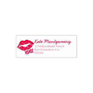 Pink Lips XOXO   Makeup Artist Self-inking Stamp