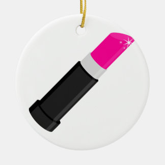 Pink Lipstick Ceramic Tree Decoration