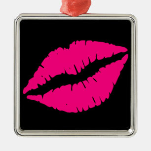 Pink lipstick kiss pop art metal tree decoration