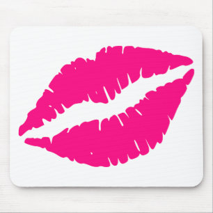 Pink lipstick kiss pop art mouse mat
