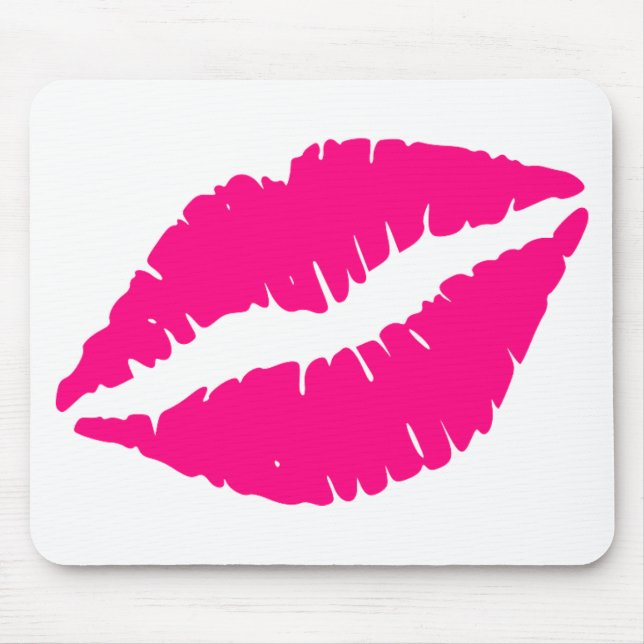 Pink lipstick kiss pop art mouse mat (Front)