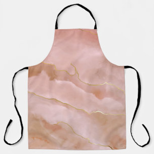 Pink liquid marble texture apron