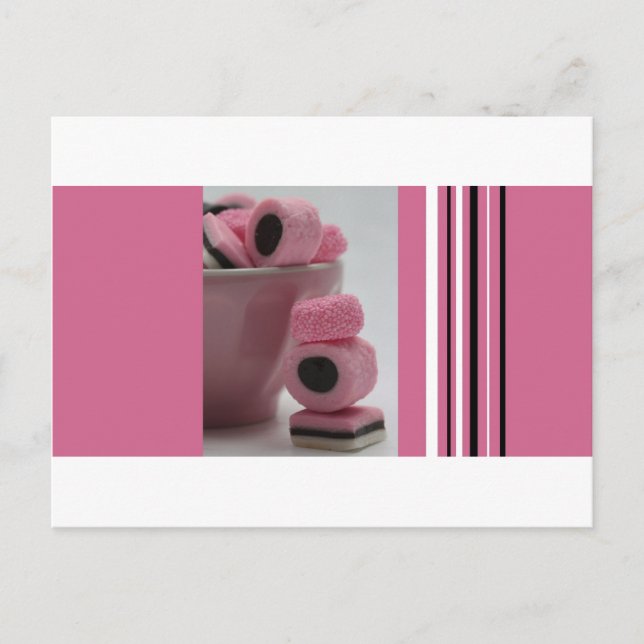 pink liquorice allsorts postcard (Front)