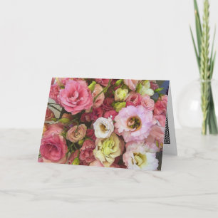 Pink Lisianthus Flowers Card