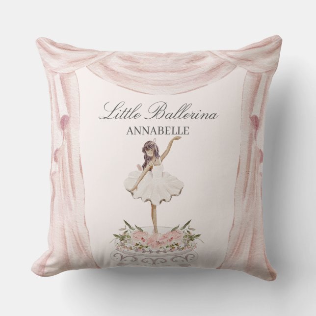 Pink Little Ballerina Nursery Decor for Girl Cushion (Front)
