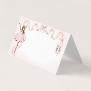 Pink Little Ballerina Place Card Party Decor
