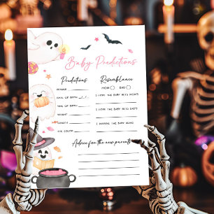 Pink Little Boo Baby Shower Baby Predictions Game