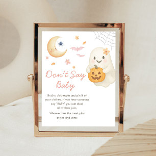 Pink Little Boo Baby Shower Don't Say Baby Sign