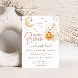 Pink Little Boo Baby Shower Invitation