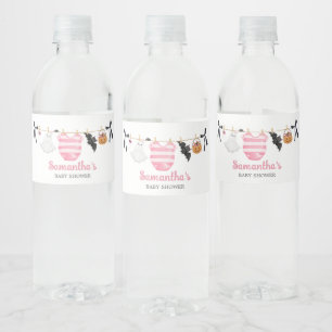 Pink Little Boo Baby Shower Water Bottle Label