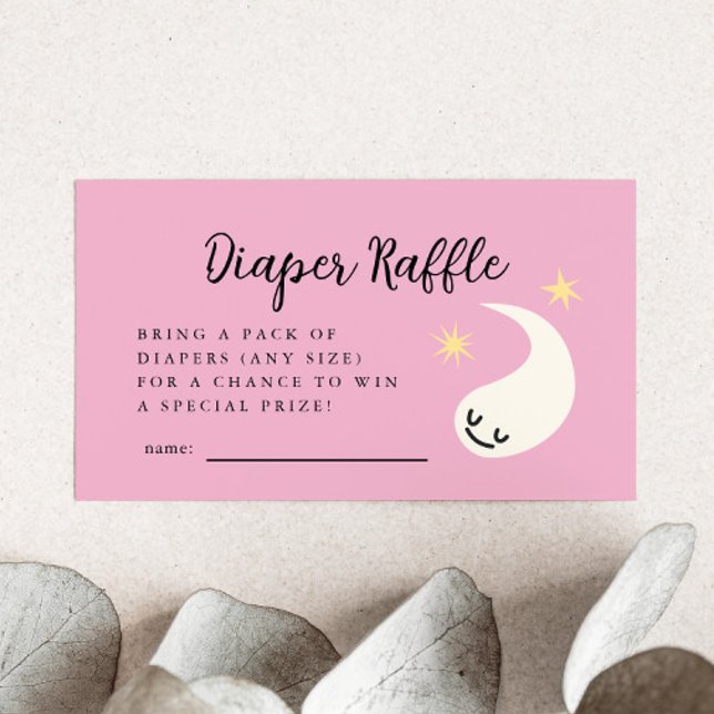 Pink Little Boo Diaper Raffle Ticket  Enclosure Card (Creator Uploaded)