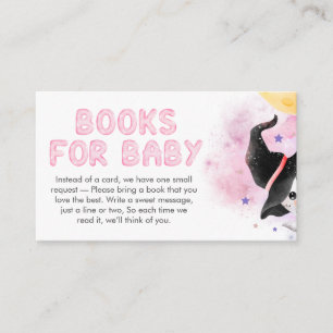 Pink Little Boo Ghost Baby Shower Books for Bavby Enclosure Card