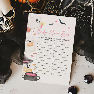Pink Little Boo Halloween Baby Name Race Game