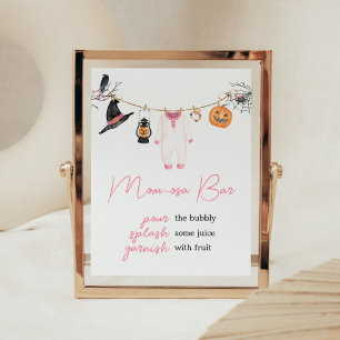 Pink Little Boo Halloween Baby Shower Mum Osa Bar Poster