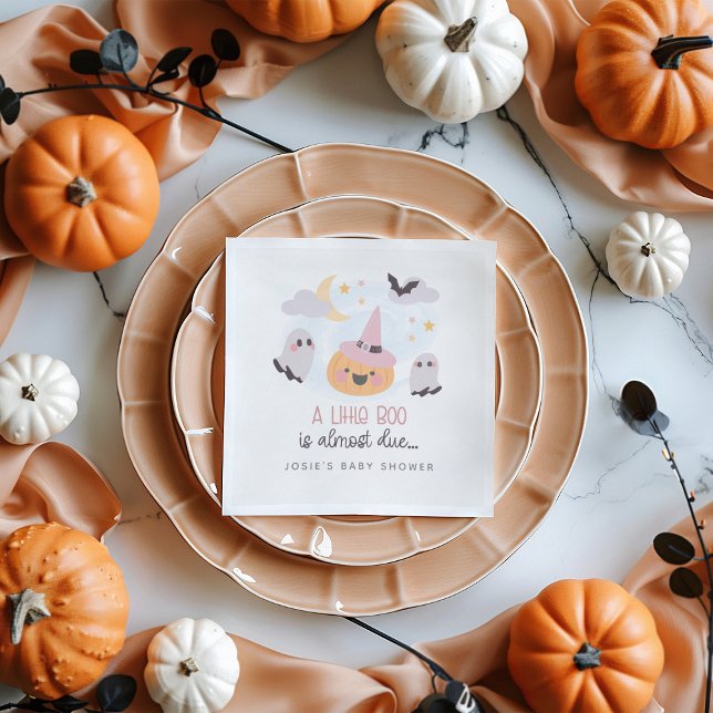 Pink Little Boo Halloween Baby Shower Party Napkin (Pink Little Boo Halloween Baby Shower Party Napkins)