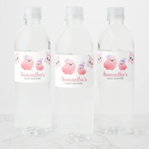 Pink Little Boo Halloween Baby Shower  Water Bottle Label