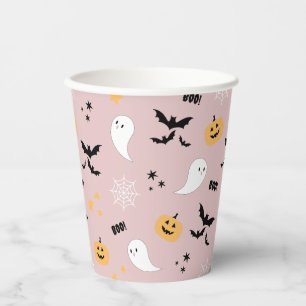 Pink Little Boo Halloween Ghost  Paper Cups