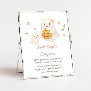 Pink Little Boo Halloween Late Night Diaper Sign