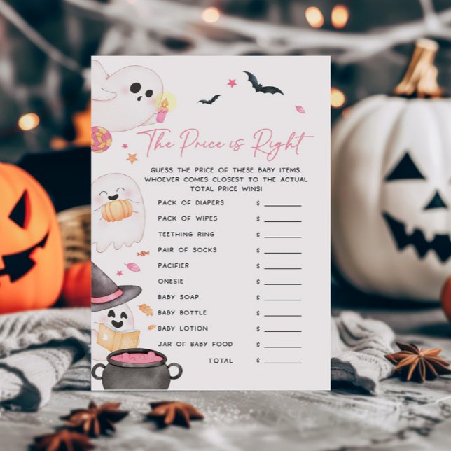Pink Little Boo Halloween The Price is Right Game (Pink Little Boo Baby Shower The Price is Right Game)