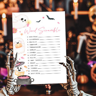 Pink Little Boo Halloween Word Scramble Game