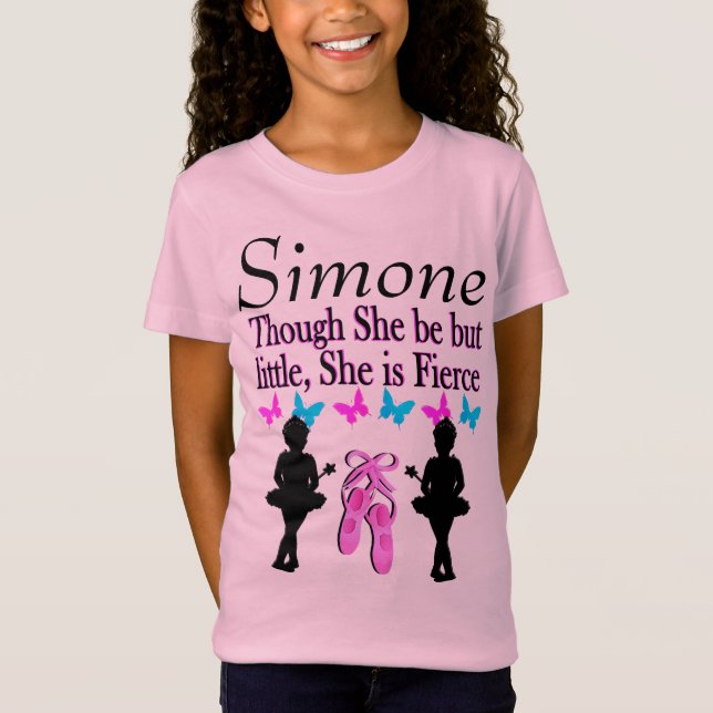 PINK LITTLE BUT FIERCE PERSONALIZED DANCE T SHIRT (Front)