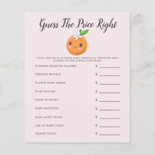 Pink Little Cutie Baby Shower Guess The Price 