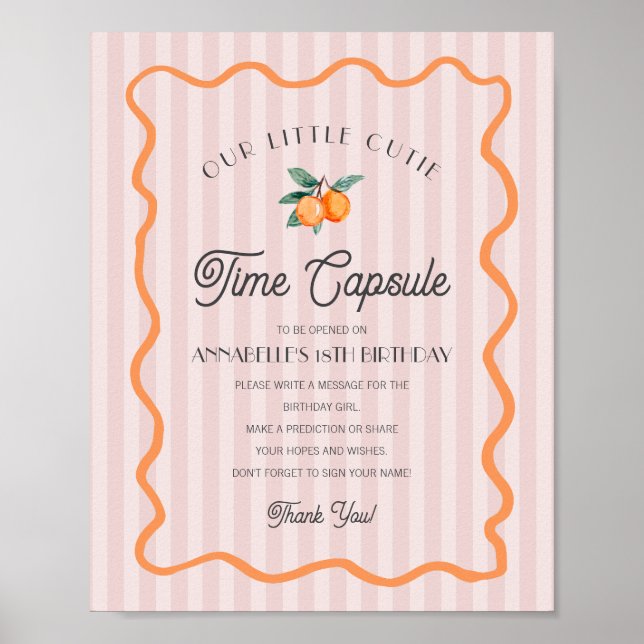 Pink Little Cutie Citrus Birthday Time Capsule Poster (Front)