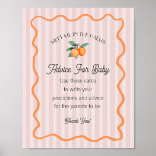 Pink Little Cutie Citrus Shower Advice for Baby Poster