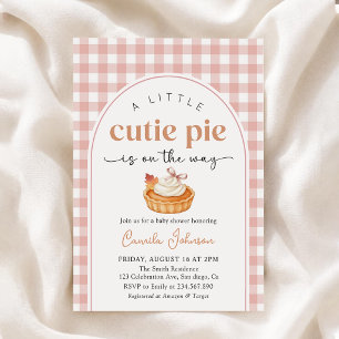Pink Little Cutie Pie Fall Baby Shower Invitation