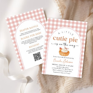 Pink Little Cutie Pie Fall Baby Shower Invitation